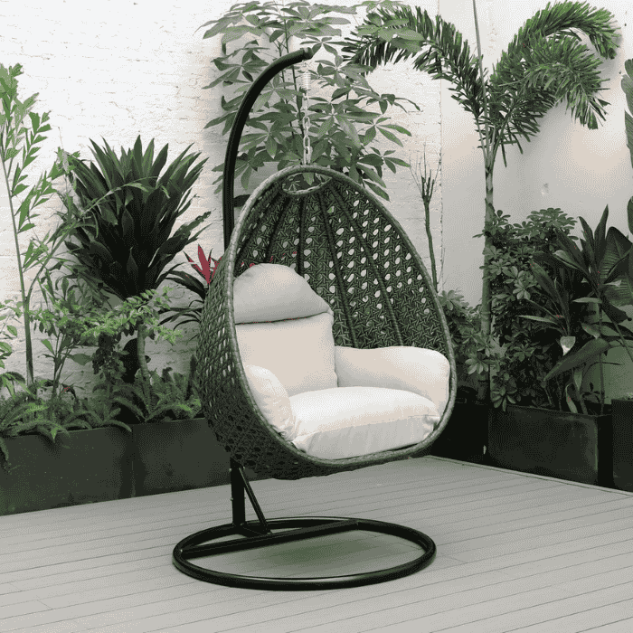 Embrace Comfort and Style with the LeisureMod Summit Modern Outdoor Single Person Egg Swing Chair