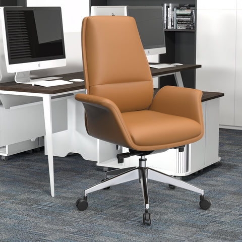 Summit Adjustable Height Leather Conference Office Chair with Swivel and Tilt