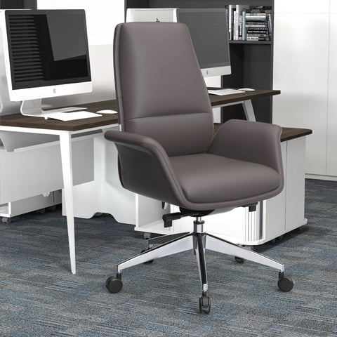 Summit Adjustable Height Leather Conference Office Chair with Swivel and Tilt