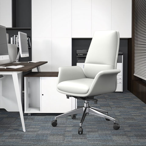 Summit Adjustable Height Leather Conference Office Chair with Swivel and Tilt