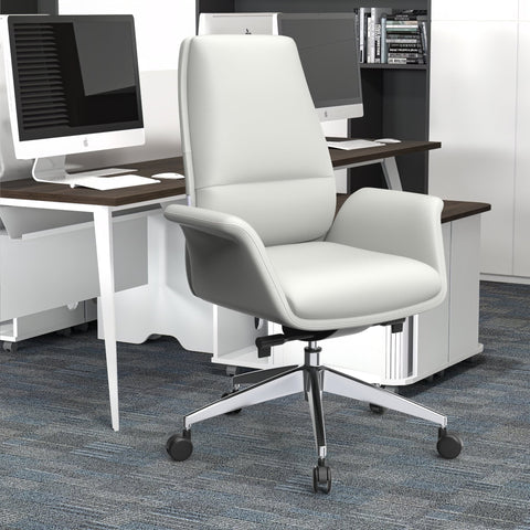 Summit Adjustable Height Leather Conference Office Chair with Swivel and Tilt