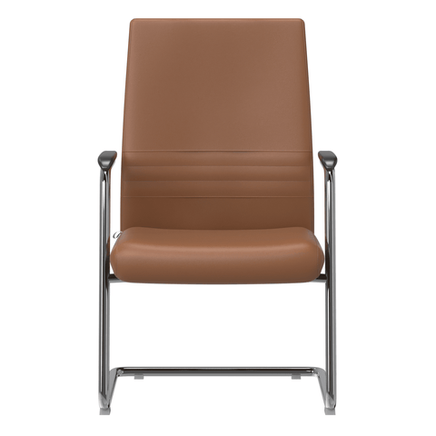 Aleen Mid-Century Modern Office Chair with Upholstered Seat and Metal Armrest