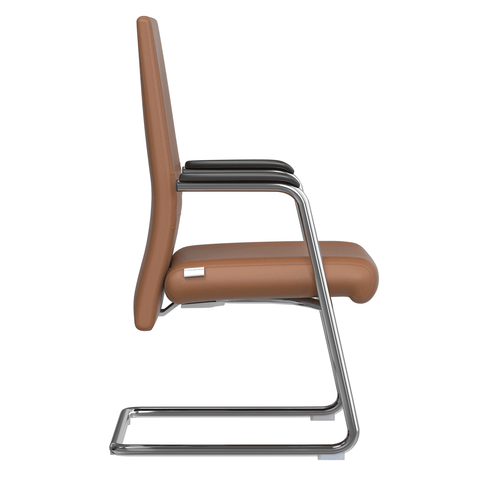 Aleen Mid-Century Modern Office Chair with Upholstered Seat and Metal Armrest