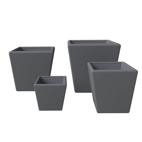 Blossom 4-Piece Fiberstone, Tapered Square Planter Set