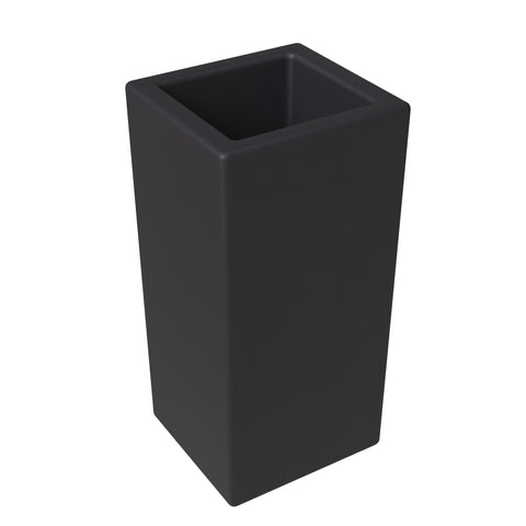 Terra 4-Piece Fiberstone and MGO Clay Planter Set, Mid-Century Modern Tall Square Planter Pot for Indoor and Outdoor