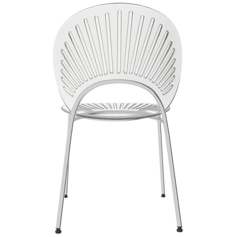 Opulent Modern Plastic Dining Chair in Chrome Metal Legs