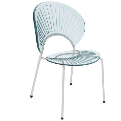 Opulent Modern Plastic Dining Chair in Chrome Metal Legs