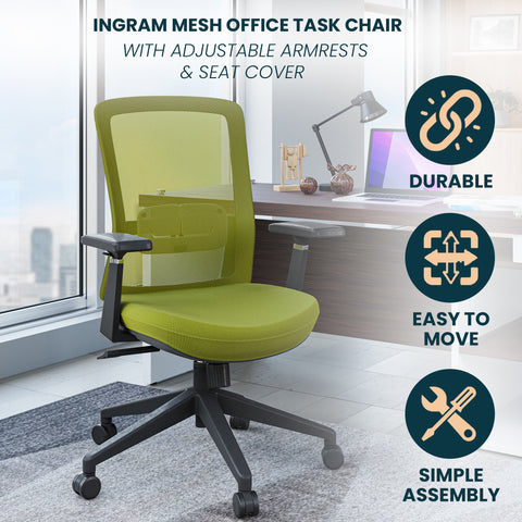 Ingram Ergonomic Modern Office Mesh Task Chair With Adjustable Height