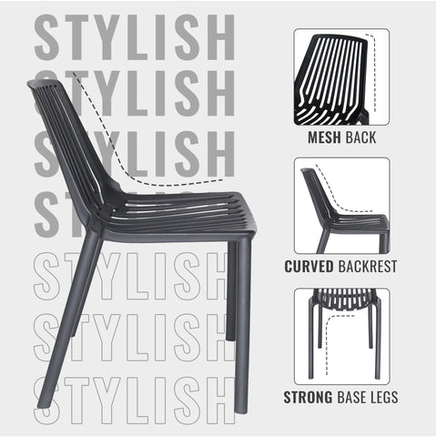 Acken Mid-Century Modern Plastic Dining Chair