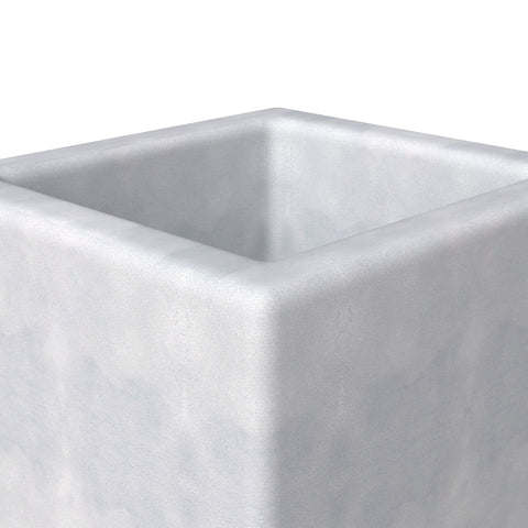 Terra Fiberstone and MGO Clay Planter, Mid-Century Modern Tall Square Planter Pot for Indoor and Outdoor