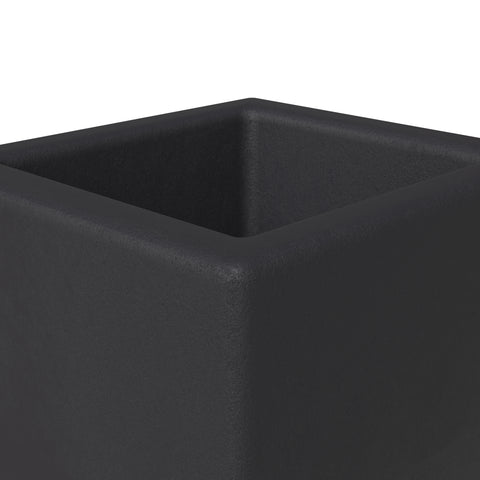 Terra 4-Piece Fiberstone and MGO Clay Planter Set, Mid-Century Modern Tall Square Planter Pot for Indoor and Outdoor