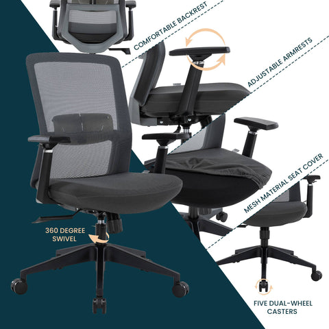 Ingram Ergonomic Modern Office Mesh Task Chair With Adjustable Height