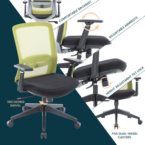 Ingram Ergonomic Modern Office Mesh Task Chair With Adjustable Height