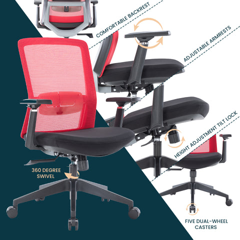 Ingram Ergonomic Modern Office Mesh Task Chair With Adjustable Height