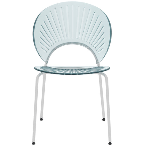 Opulent Modern Plastic Dining Chair in Chrome Metal Legs