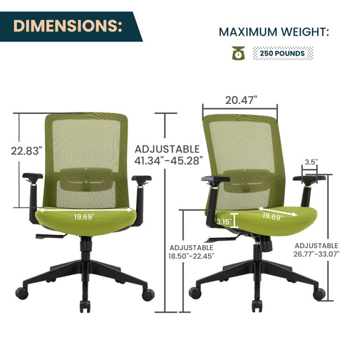 Ingram Ergonomic Modern Office Mesh Task Chair With Adjustable Height