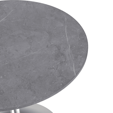 Verve Mid-Century Modern 27" Round Dining Table with Sintered Stone Top and Stainless Steel Pedestal Base for Kitchen and Dining Room