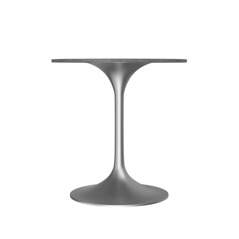 Verve Mid-Century Modern 27" Round Dining Table with Sintered Stone Top and Stainless Steel Pedestal Base for Kitchen and Dining Room