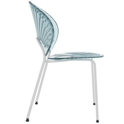 Opulent Modern Plastic Dining Chair in Chrome Metal Legs