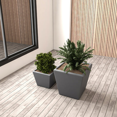 Blossom 4-Piece Fiberstone, Tapered Square Planter Set