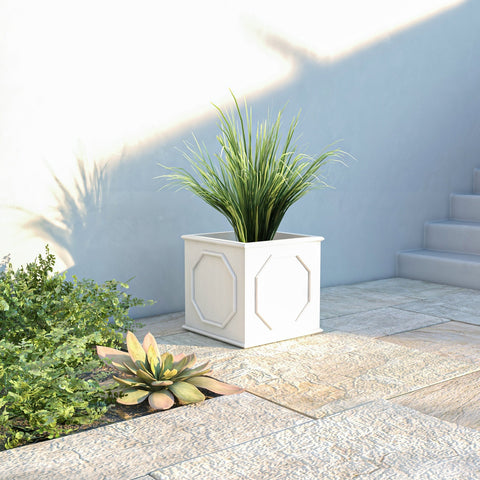 Sprout Modern Square Fiberstone and MGO Clay Planter for Indoor and Outdoor