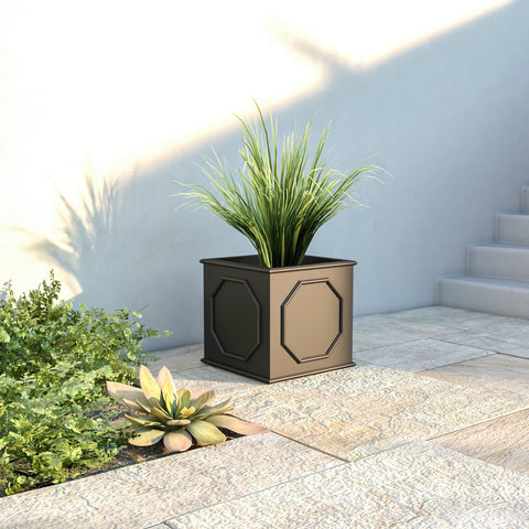 Sprout Modern Square Fiberstone and MGO Clay Planter for Indoor and Outdoor