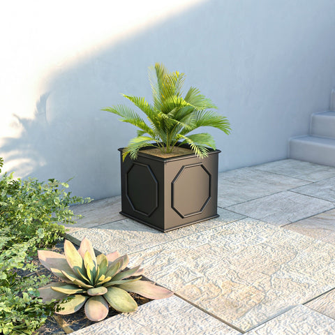 Sprout Modern Square Fiberstone and MGO Clay Planter for Indoor and Outdoor