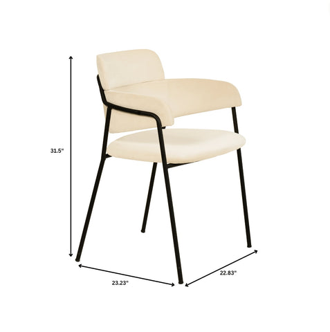 Axis Upholstered Dining Chair with Powder-Coated Stainless Steel Legs Set of 2