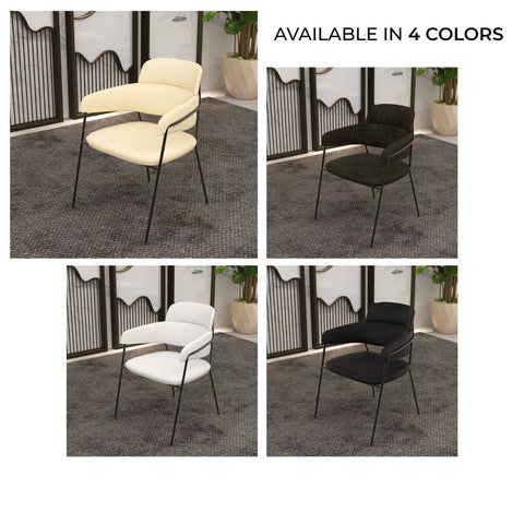 Axis Upholstered Dining Chair with Powder-Coated Stainless Steel Legs Set of 2