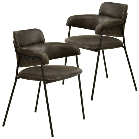 Axis Upholstered Dining Chair with Powder-Coated Stainless Steel Legs Set of 2