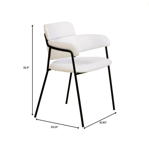 Axis Upholstered Dining Chair with Powder-Coated Stainless Steel Legs Set of 2