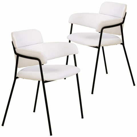 Axis Upholstered Dining Chair with Powder-Coated Stainless Steel Legs Set of 2