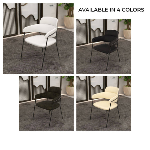 Axis Upholstered Dining Chair with Powder-Coated Stainless Steel Legs Set of 2