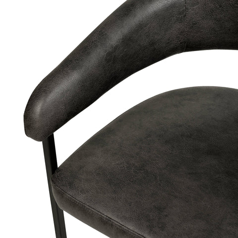 Aero Modern Upholstered Dining Chair with Padded Seat and Powder-Coated Iron Frame