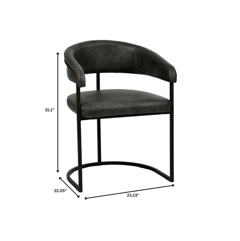 Aero Modern Upholstered Dining Chair with Padded Seat and Powder-Coated Iron Frame