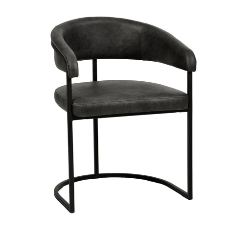 Aero Modern Upholstered Dining Chair with Padded Seat and Powder-Coated Iron Frame