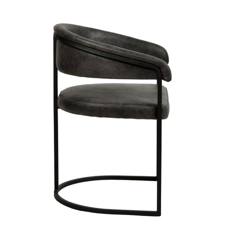 Aero Modern Upholstered Dining Chair with Padded Seat and Powder-Coated Iron Frame