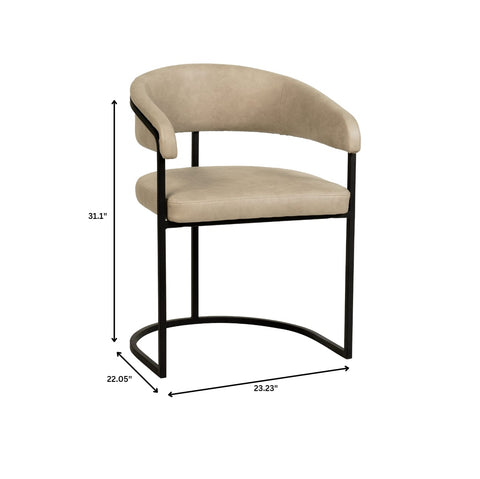 Aero Modern Upholstered Dining Chair with Padded Seat and Powder-Coated Iron Frame