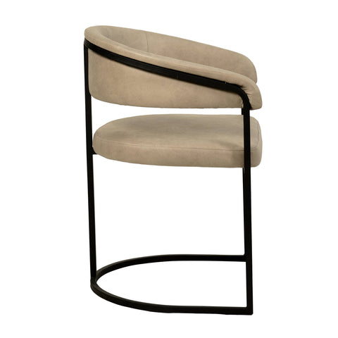 Aero Modern Upholstered Dining Chair with Padded Seat and Powder-Coated Iron Frame Set of 2