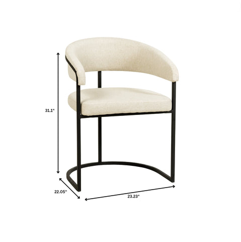 Aero Modern Upholstered Dining Chair with Padded Seat and Powder-Coated Iron Frame