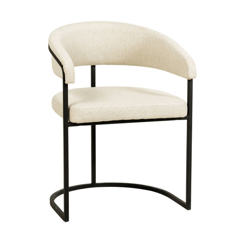 Aero Modern Upholstered Dining Chair with Padded Seat and Powder-Coated Iron Frame