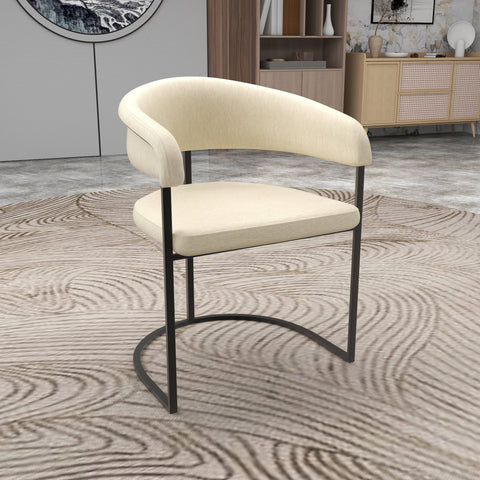 Aero Modern Upholstered Dining Chair with Padded Seat and Powder-Coated Iron Frame