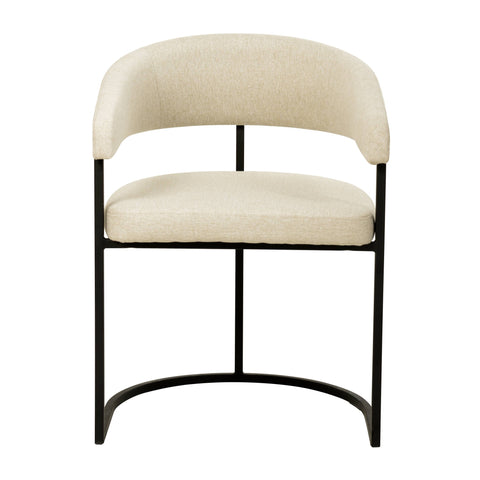 Aero Modern Upholstered Dining Chair with Padded Seat and Powder-Coated Iron Frame Set of 2