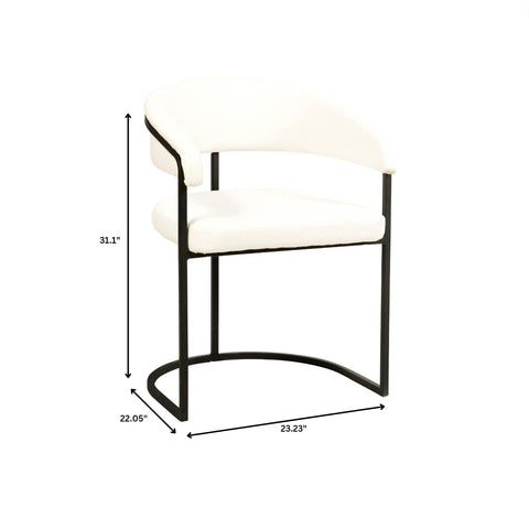 Aero Modern Upholstered Dining Chair with Padded Seat and Powder-Coated Iron Frame Set of 2