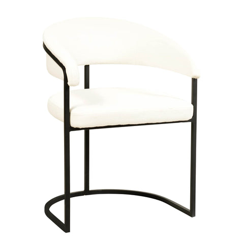 Aero Modern Upholstered Dining Chair with Padded Seat and Powder-Coated Iron Frame