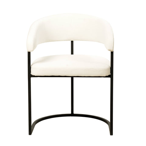 Aero Modern Upholstered Dining Chair with Padded Seat and Powder-Coated Iron Frame Set of 2