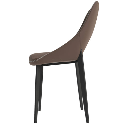 Amalfi Upholstered Dining Chair with a Curved Open Back Design in Black Iron Set of 4