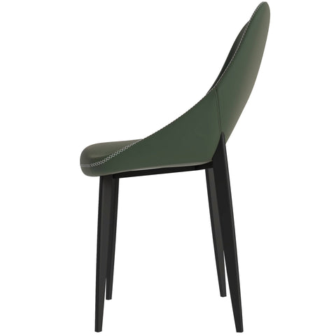 Amalfi Upholstered Dining Chair with a Curved Open Back Design in Black Iron Set of 4