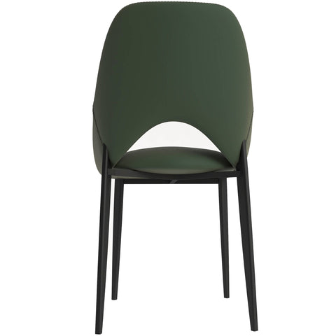 Amalfi Upholstered Dining Chair with a Curved Open Back Design in Black Iron Set of 4