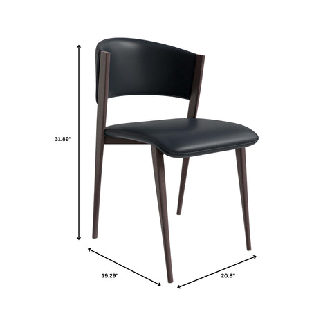 Aspen Dining Chairs Upholstered in Leather Kitchen Room Chairs with Metal Legs Set of 4